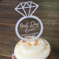 Custom Acrylic Cupcake Toppers in circle or ring shapes, ideal for weddings, birthdays, and special events. These personalized cupcake toppers are durable, stylish, and perfect for adding a unique touch to your baked goods. Available in a variety of custom designs to match your celebration theme.