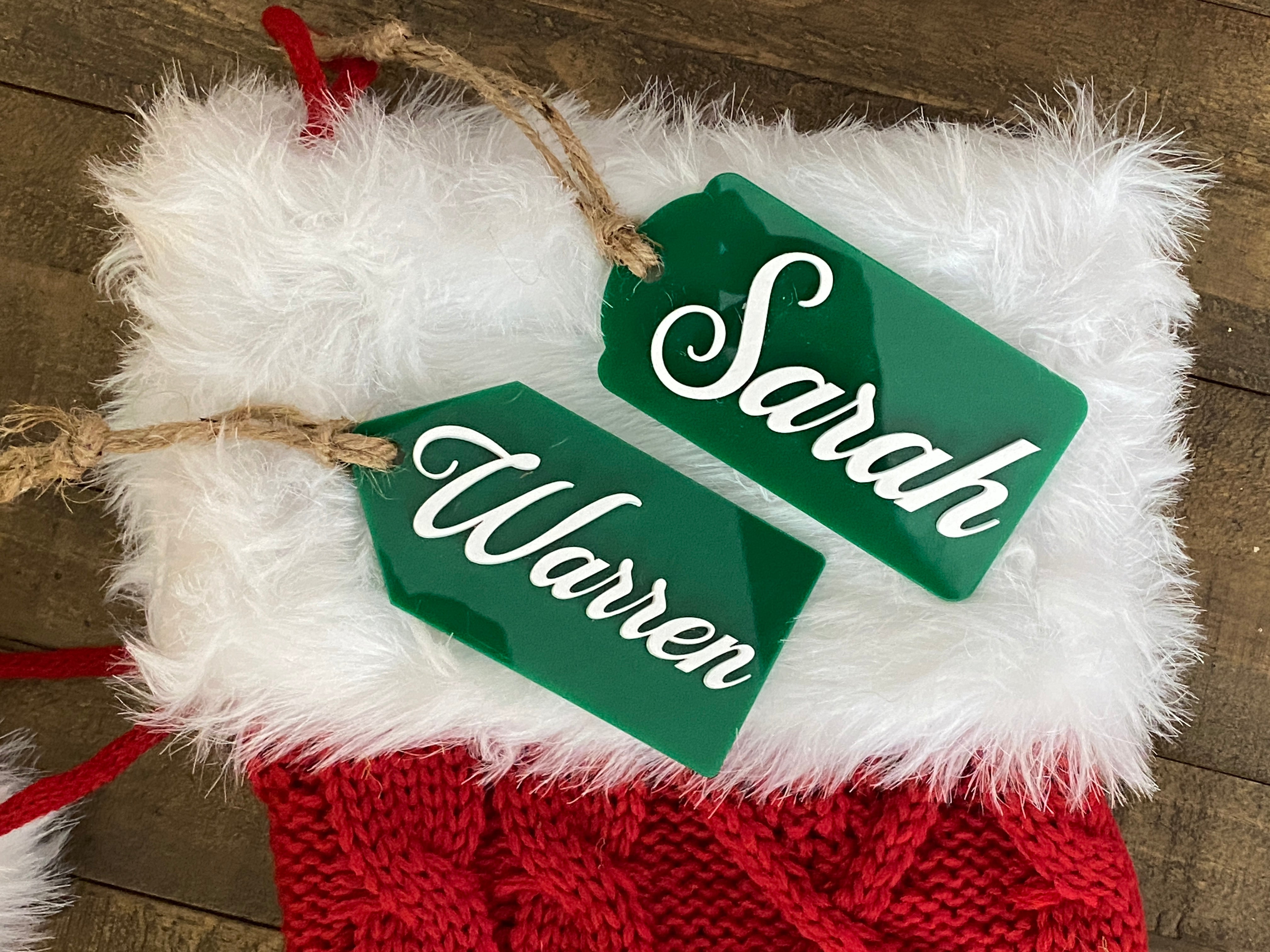 Christmas Stocking Tags, personalized with names or festive designs to add a special touch to holiday stockings. Perfect for distinguishing each family member’s stocking, these charming tags enhance your Christmas decor and make gift-giving more personalized.