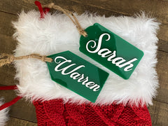 Christmas Stocking Tags, personalized with names or festive designs to add a special touch to holiday stockings. Perfect for distinguishing each family member’s stocking, these charming tags enhance your Christmas decor and make gift-giving more personalized.