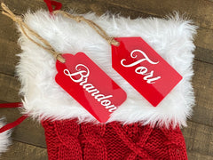 Christmas Stocking Tags, personalized with names or festive designs to add a special touch to holiday stockings. Perfect for distinguishing each family member’s stocking, these charming tags enhance your Christmas decor and make gift-giving more personalized.