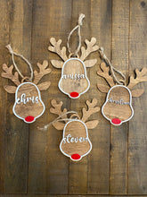 Custom Reindeer Ornament, personalized with names, dates, or special messages. A festive and unique keepsake to celebrate the holiday season, perfect for adding a personal touch to your Christmas tree or giving as a thoughtful gift.