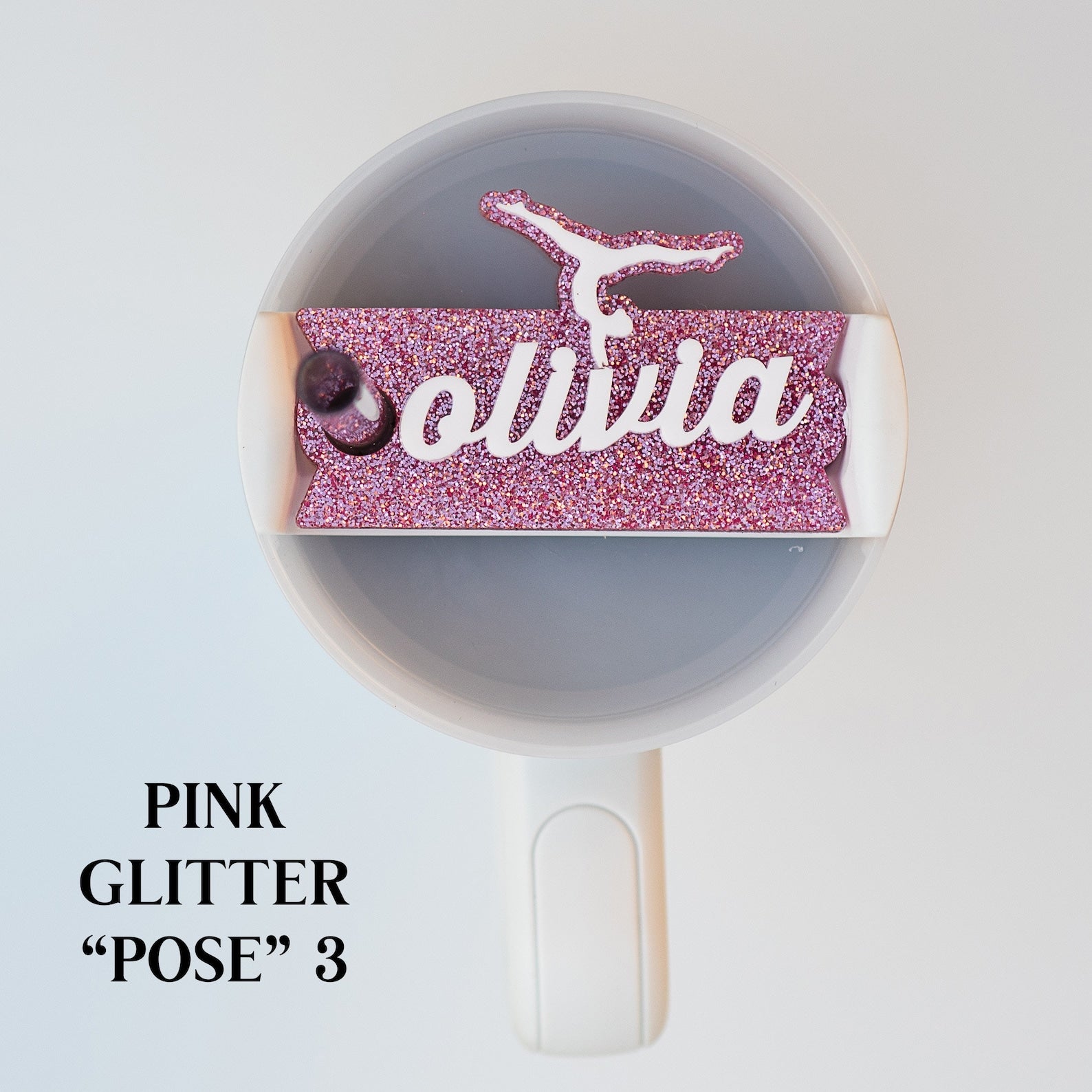 Gymnastics Themed Tumbler Name Tag, perfect for personalizing your Stanley Tumbler with a unique design. A great way to add a personal touch to your tumbler while showing off your love for gymnastics, making it both functional and stylish.
