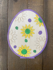 Paint Yourself Wood Easter Eggs, perfect for kids' Easter crafts. These wooden eggs come with stands and are ready to be painted, offering a fun and creative activity for children to celebrate the holiday. Ideal for Easter decorations or as personalized gifts.