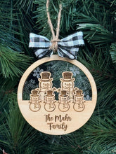 Personalized Snowman Family Ornament