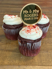 Mirrored Wedding Themed Acrylic Dessert Topper Set