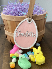 Personalized Wood Easter Basket Tags in a variety of shapes and colors, perfect for adding a unique and festive touch to Easter baskets. These custom tags can be personalized with names or special messages, making them a great addition to your Easter celebrations or as thoughtful gifts.