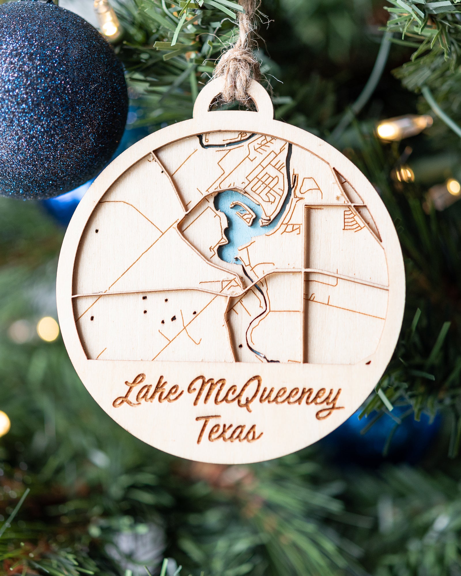 Texas Hill Country Map Ornament - 3D maps of Texas Hill Country Towns and Destinations