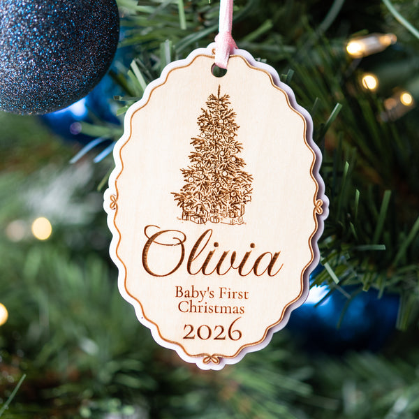 Baby's First Christmas - Wood and Acrylic Ornament