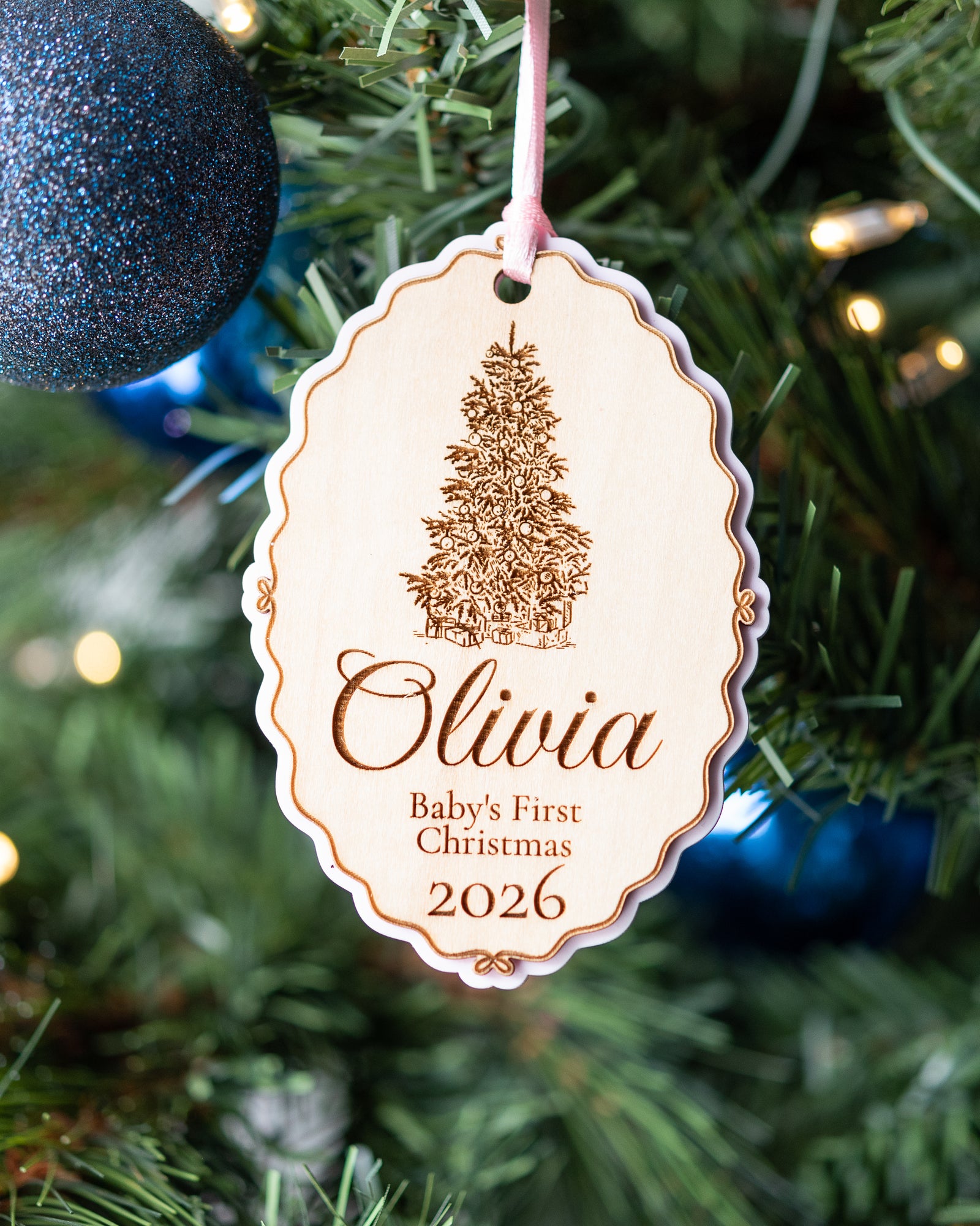 Baby's First Christmas - Wood and Acrylic Ornament