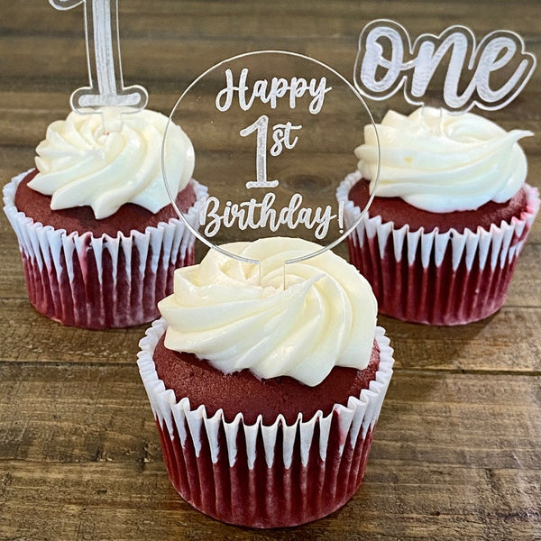 Custom Birthday Cupcake Toppers with multiple design and customization options, perfect for adding a personalized touch to your birthday celebration. Choose from a variety of styles and personalize with names, ages, or themes to make your cupcakes stand out and fit the occasion.