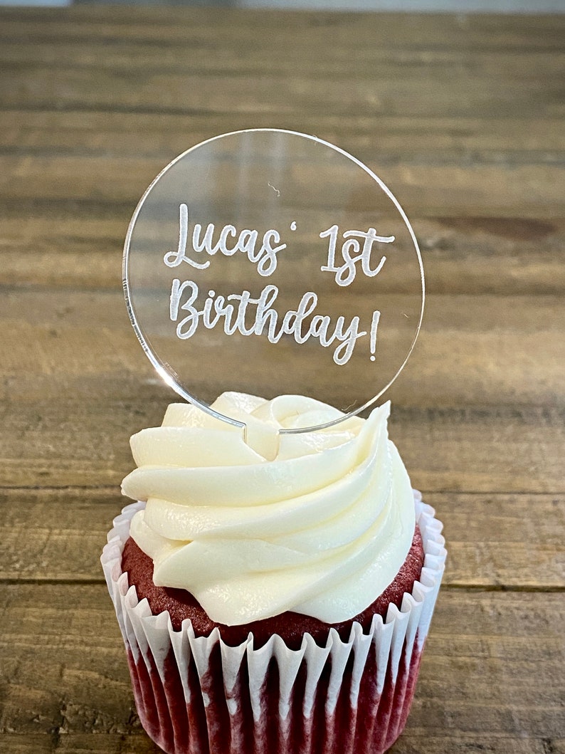 Custom Birthday Cupcake Toppers with multiple design and customization options, perfect for adding a personalized touch to your birthday celebration. Choose from a variety of styles and personalize with names, ages, or themes to make your cupcakes stand out and fit the occasion.