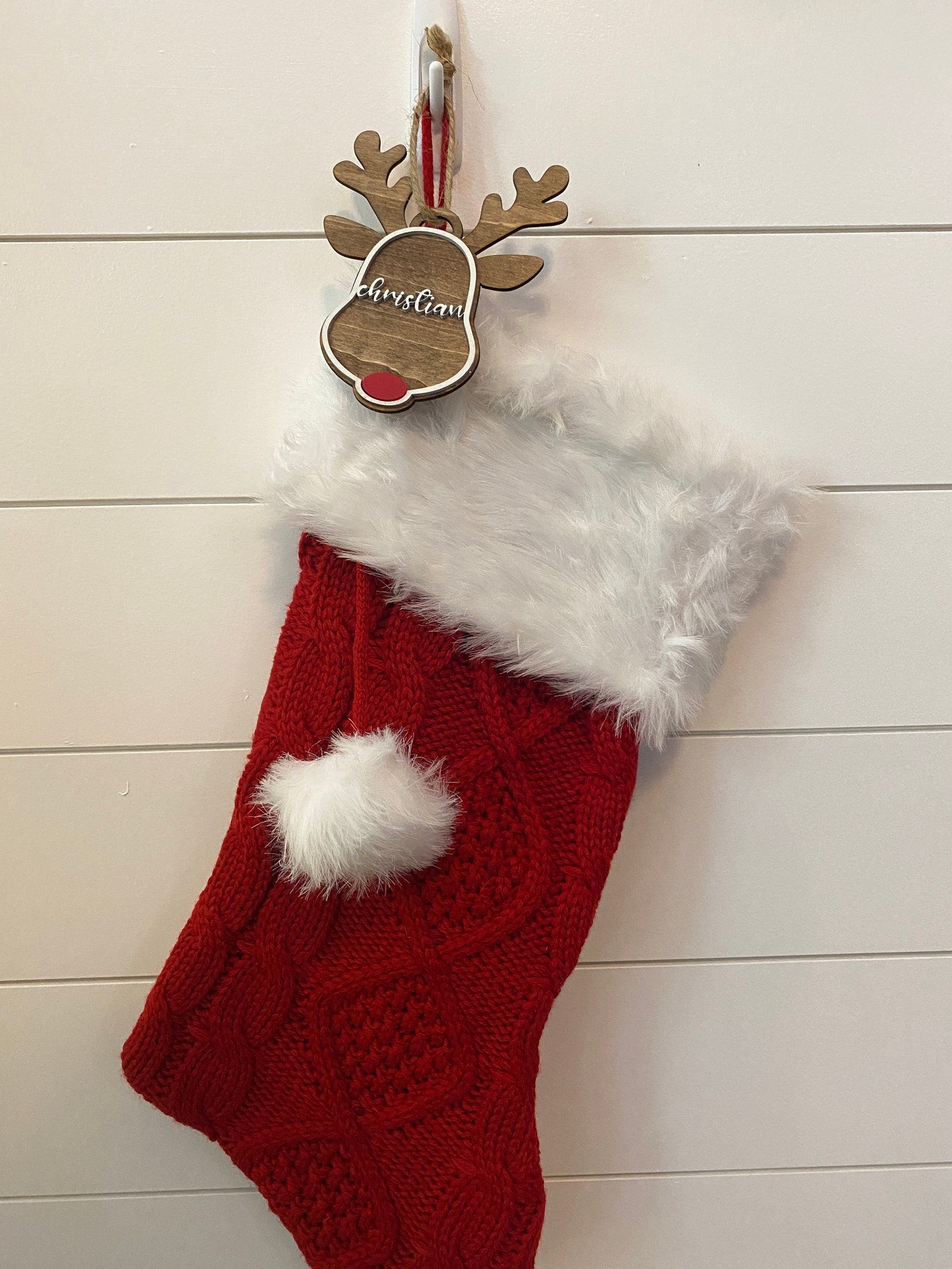 Custom Reindeer Ornament, personalized with names, dates, or special messages. A festive and unique keepsake to celebrate the holiday season, perfect for adding a personal touch to your Christmas tree or giving as a thoughtful gift.