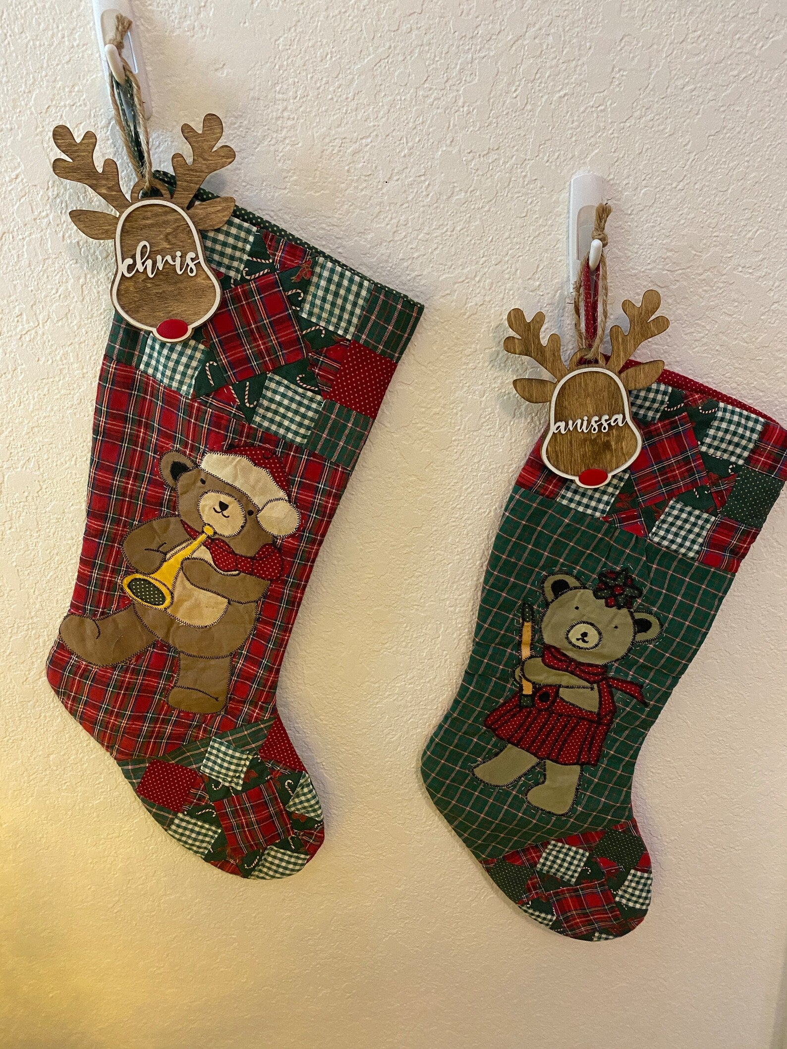 Custom Reindeer Ornament, personalized with names, dates, or special messages. A festive and unique keepsake to celebrate the holiday season, perfect for adding a personal touch to your Christmas tree or giving as a thoughtful gift.