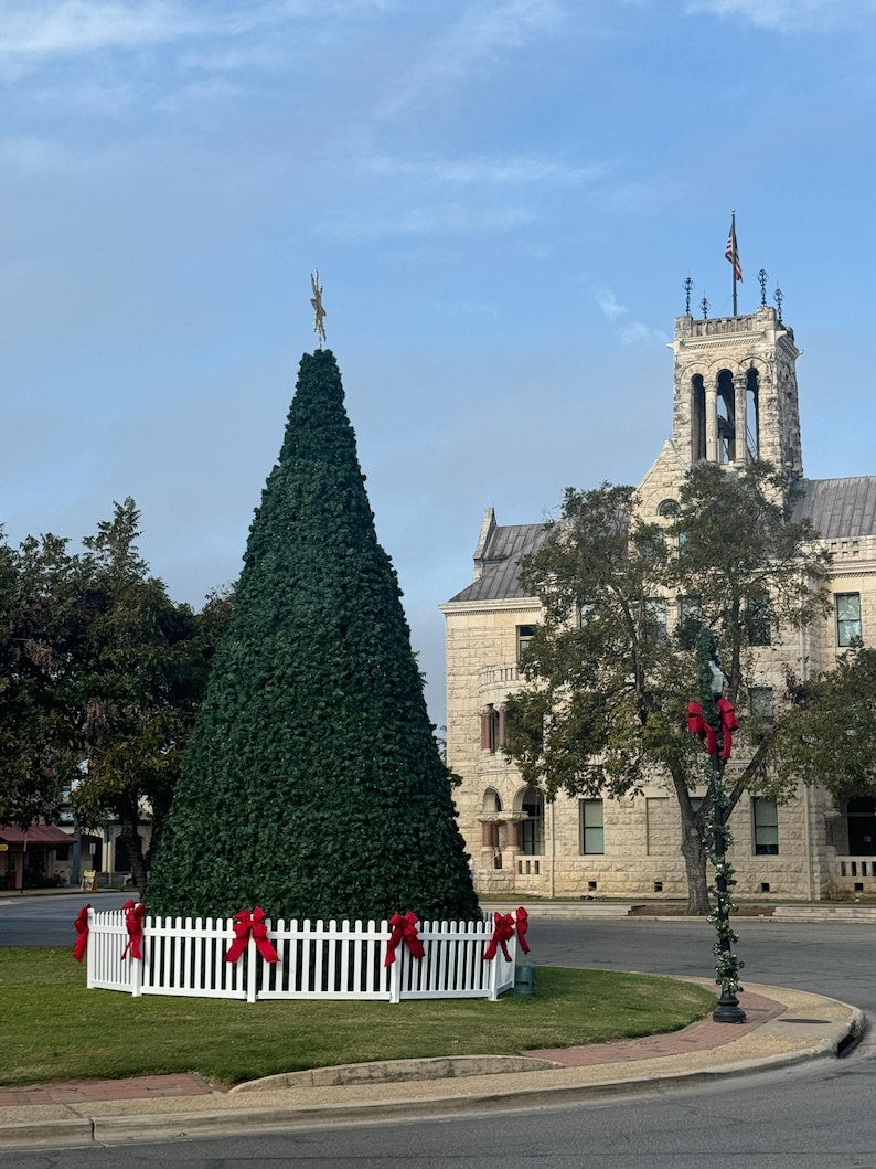 Downtown New Braunfels Christmas Ornament, featuring a detailed design of the charming downtown area. A perfect keepsake to celebrate the festive spirit of New Braunfels, Texas, and its unique attractions, ideal for adding a personal touch to your holiday decor or as a gift for visitors and locals alike.
