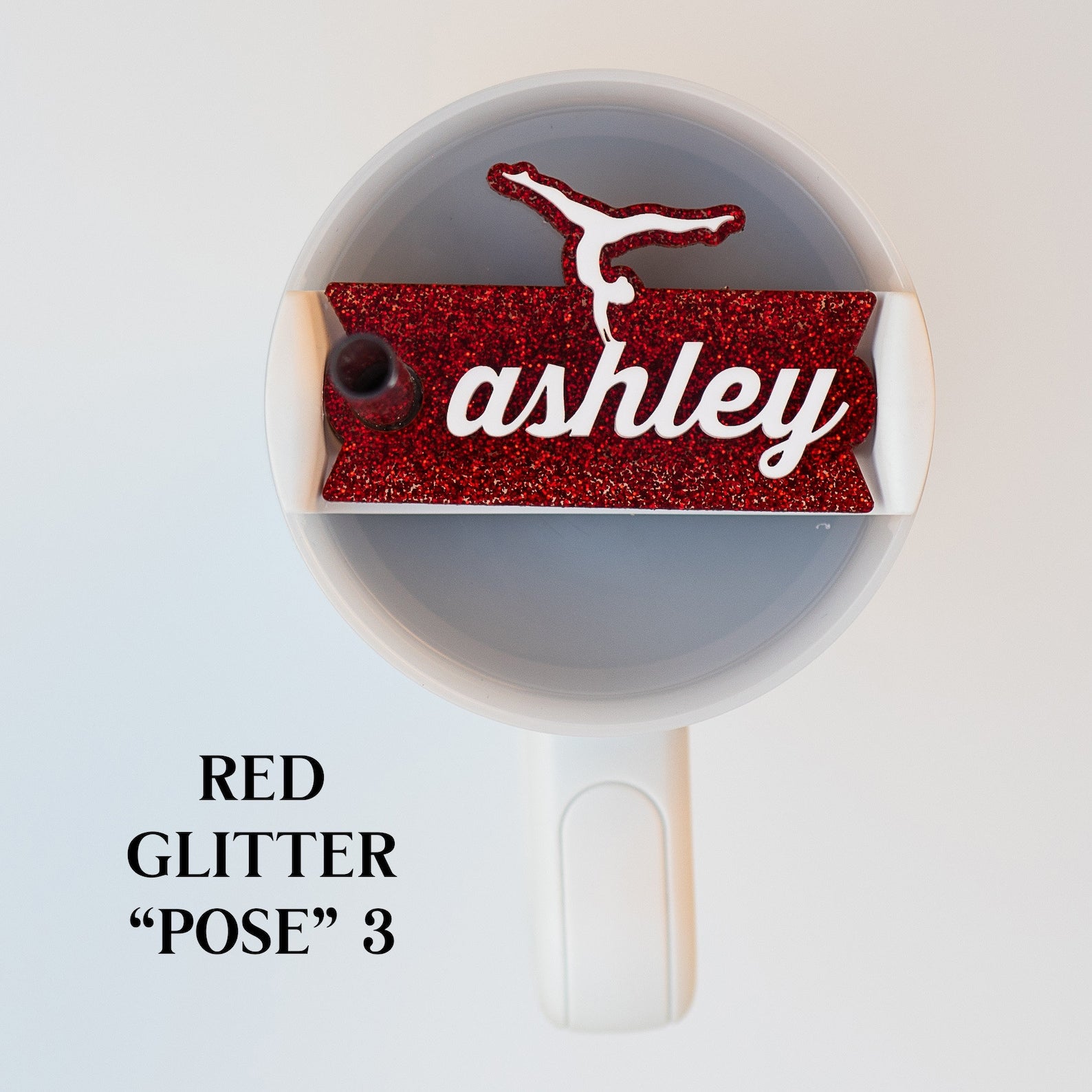 Gymnastics Themed Tumbler Name Tag, perfect for personalizing your Stanley Tumbler with a unique design. A great way to add a personal touch to your tumbler while showing off your love for gymnastics, making it both functional and stylish.