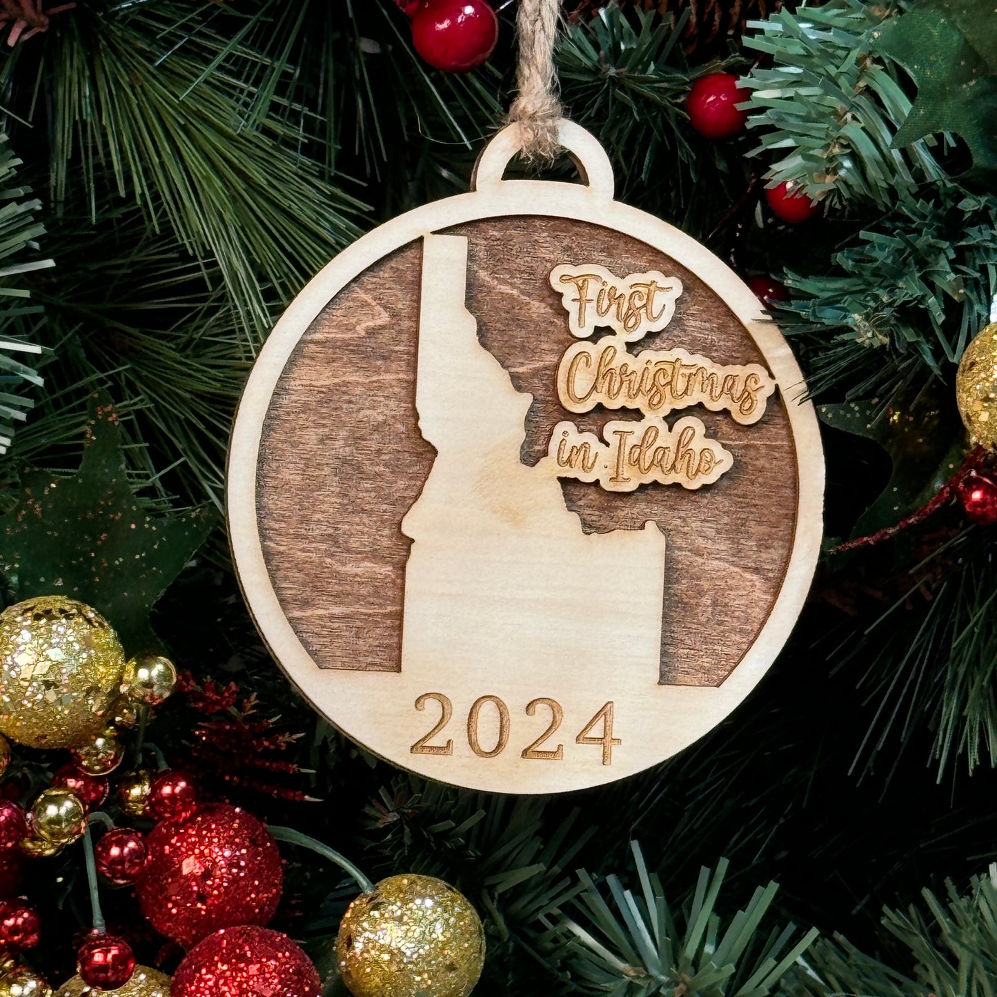 Idaho Christmas Ornament. First Christmas In Iadho Ornament. Idahome Ornament