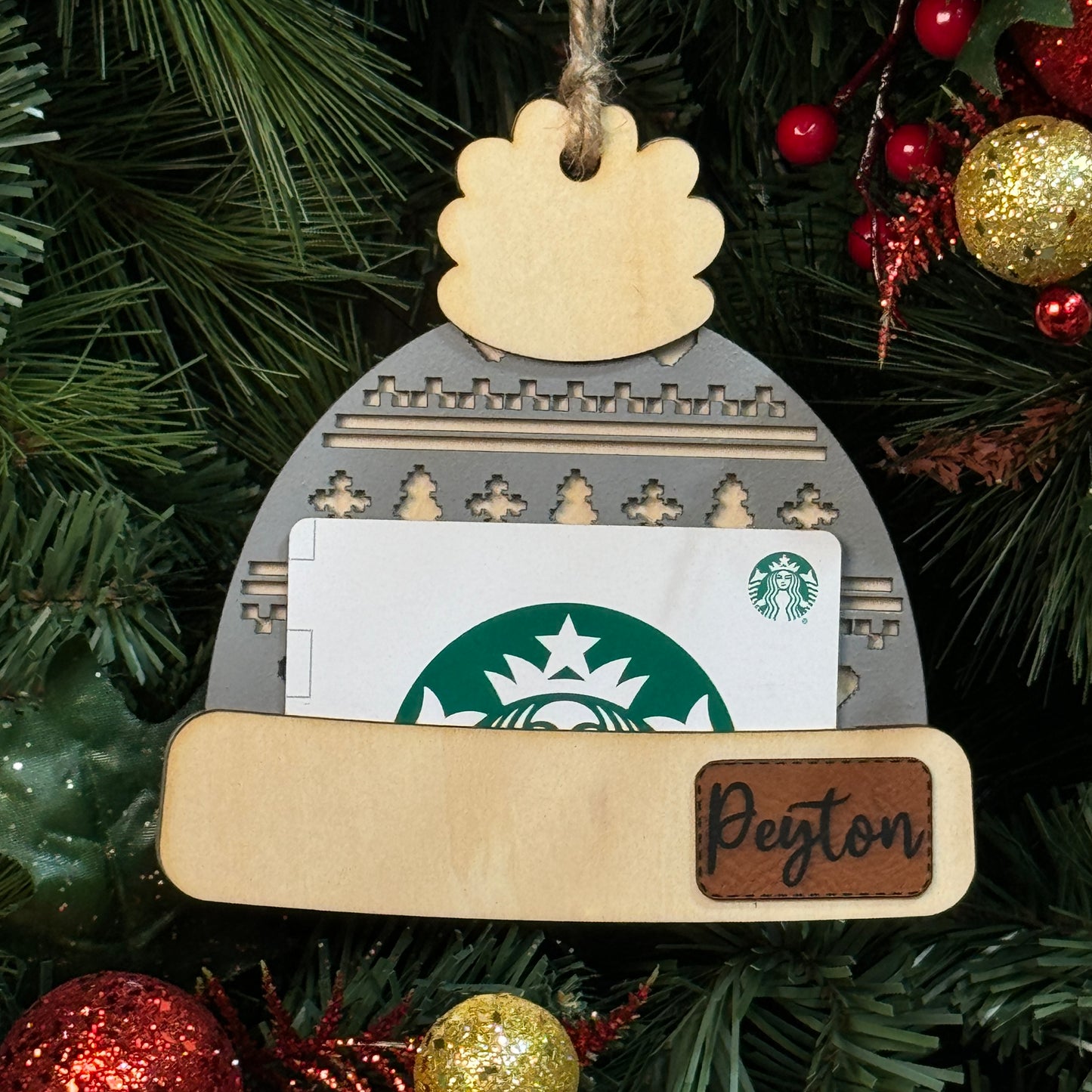 Adorable Winter Hat Styled Gift Card Holder Christmas Ornament