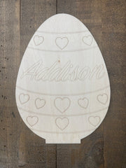 Personalized Paint yourself Easter Egg Decoration. DIY Easter Egg decoration paint kit. Wood easter crafts for kids