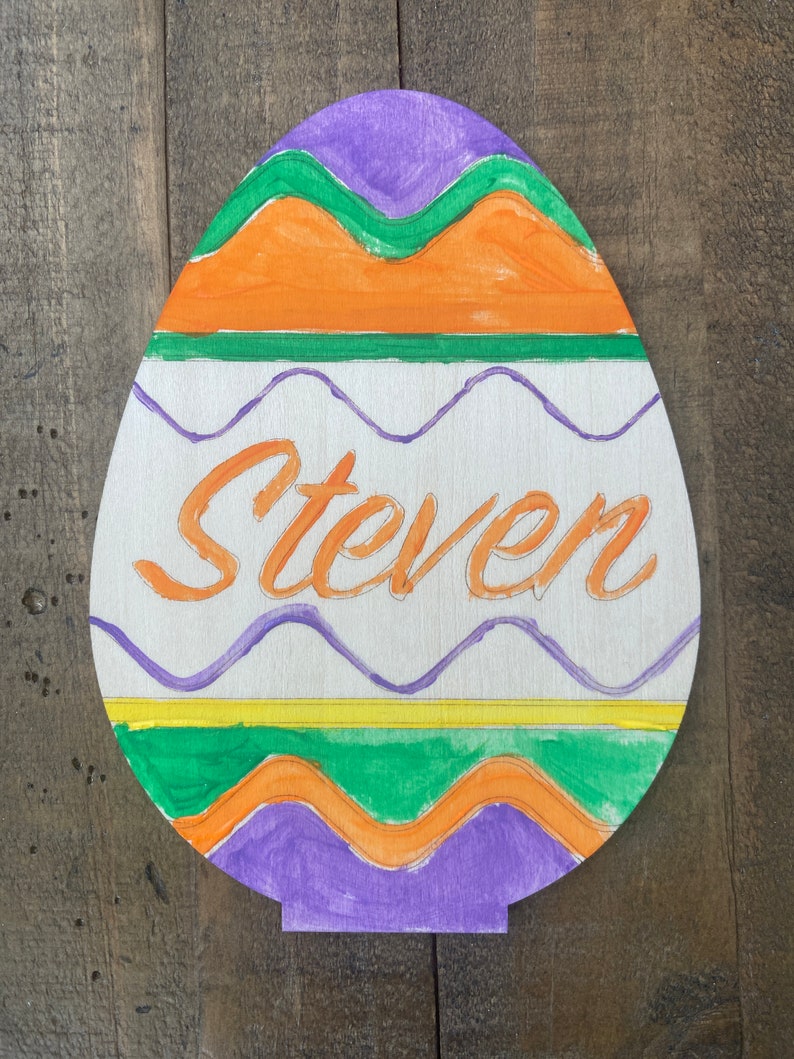 Personalized Paint yourself Easter Egg Decoration. DIY Easter Egg decoration paint kit. Wood easter crafts for kids