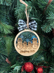 Personalized Snowman Family Ornament