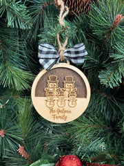 Personalized Snowman Family Ornament