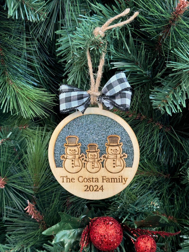 Personalized Snowman Family Ornament