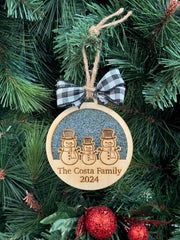 Personalized Snowman Family Ornament
