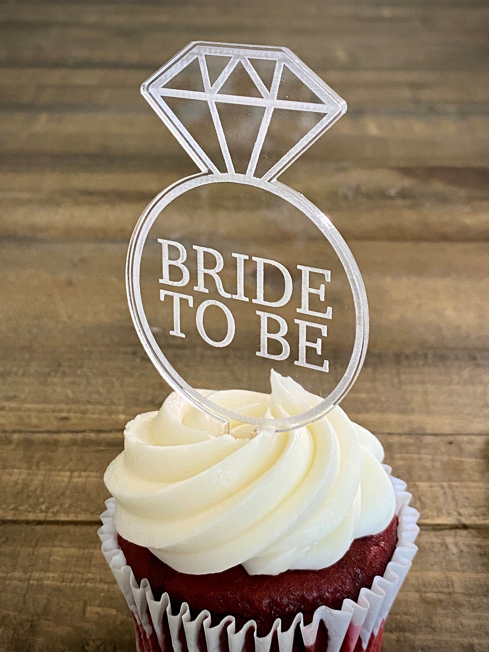 Engagement Themed Acrylic Dessert Topper Set