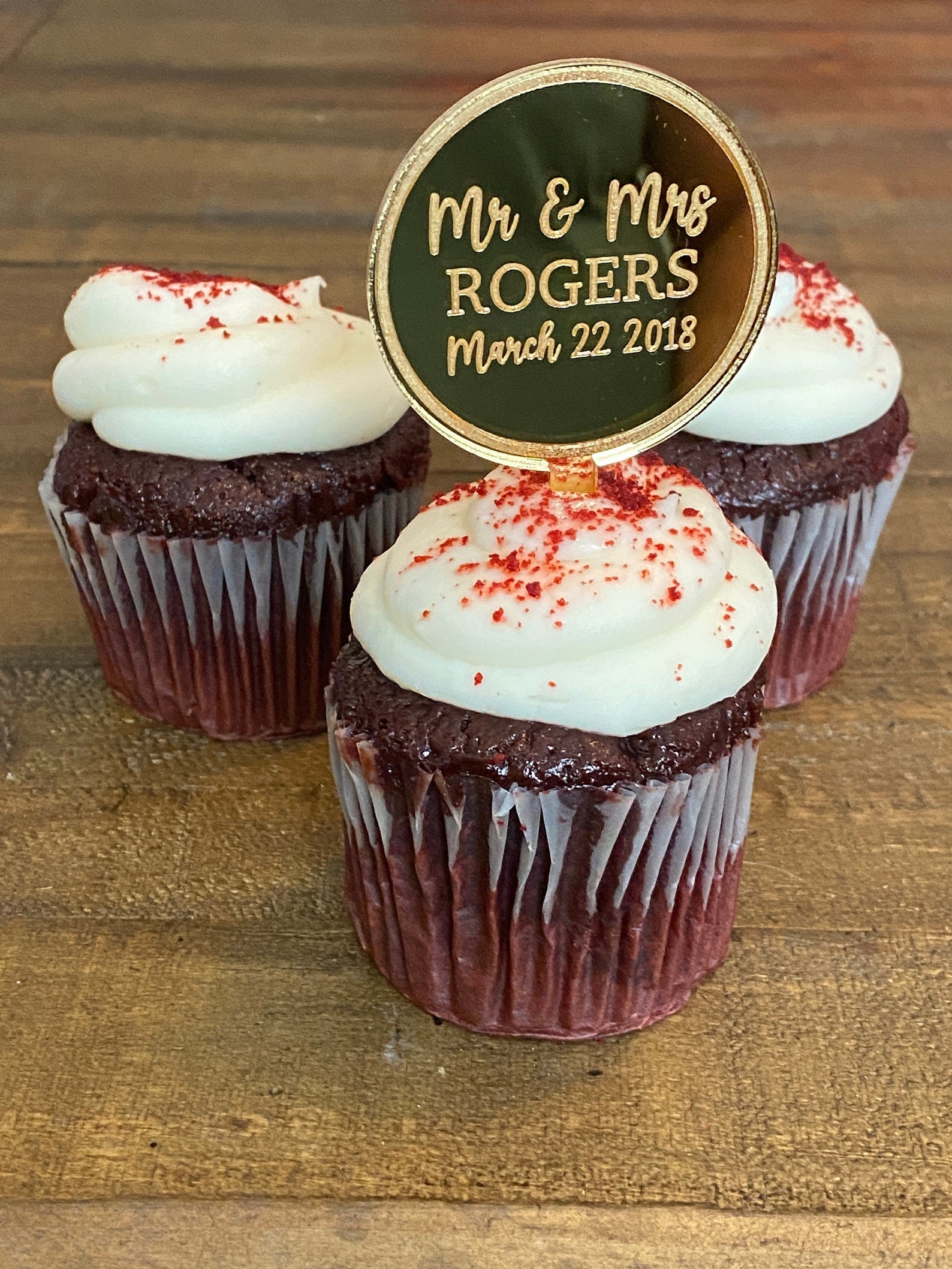Mirrored Wedding Themed Acrylic Dessert Topper Set